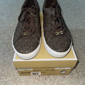 Michael Kors Dark Brown Monogram Sneakers